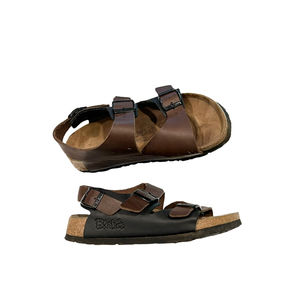 Birki’s Birkenstock Milano Birko-Flor Brown Black Two Tone Slingback 5 N 36